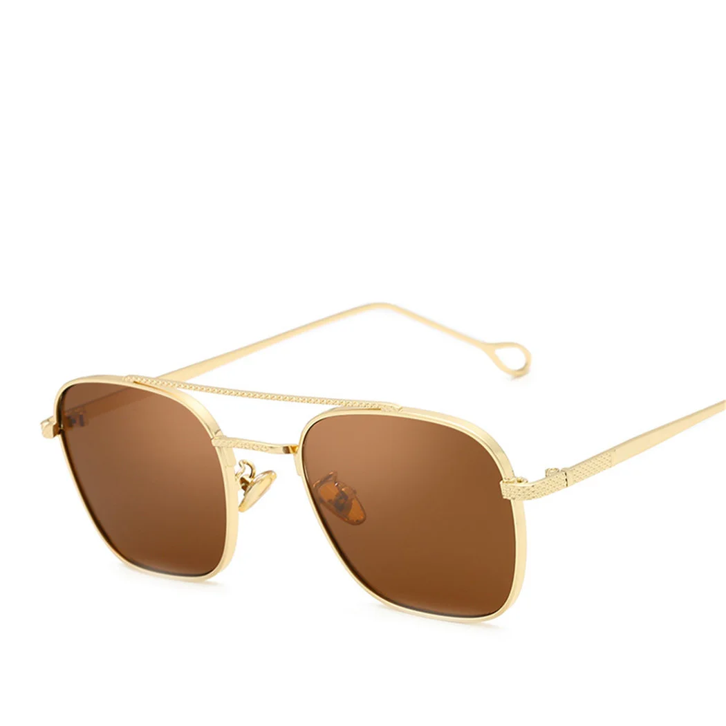 Винтаж прямоугольник солнцезащитные очки для женщин модное розовое золото Для