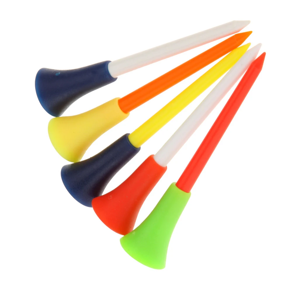 

GOG 30 Pcs/Pack Plastic Golf Tees Multi Color 8.3CM Durable Rubber Cushion Top Golf Tee Golf Accessories