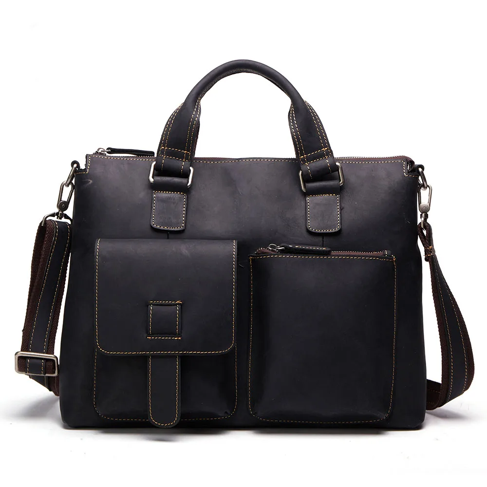 Get  2017 Designer Laptop Bag Mens Leather Handbag Genuine Leather Men Bag Famous Business Shoulder Bag 