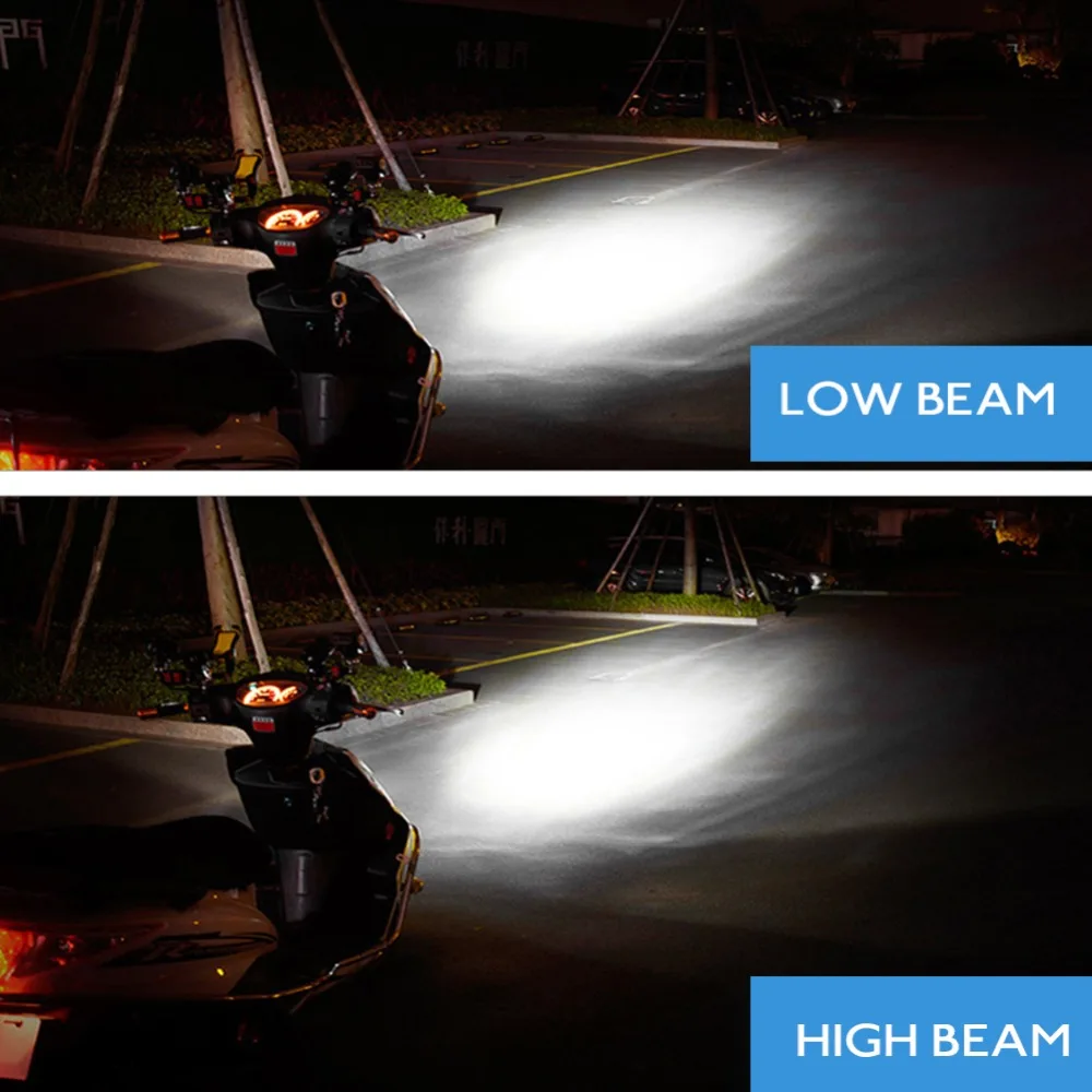 Foxcncar H4 светодиодный фонарь IP67 Hi Lo Beam 3400LM 20 Вт Мотоцикл Скутер мопед ATV 6500K фара для