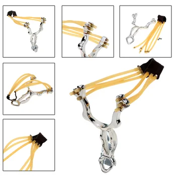 

Powerful Catapult Aluminum Alloy Multifunction Wrist Brace Slingshot Catapult with Flashlight Clip Hunting Competition Game Tool