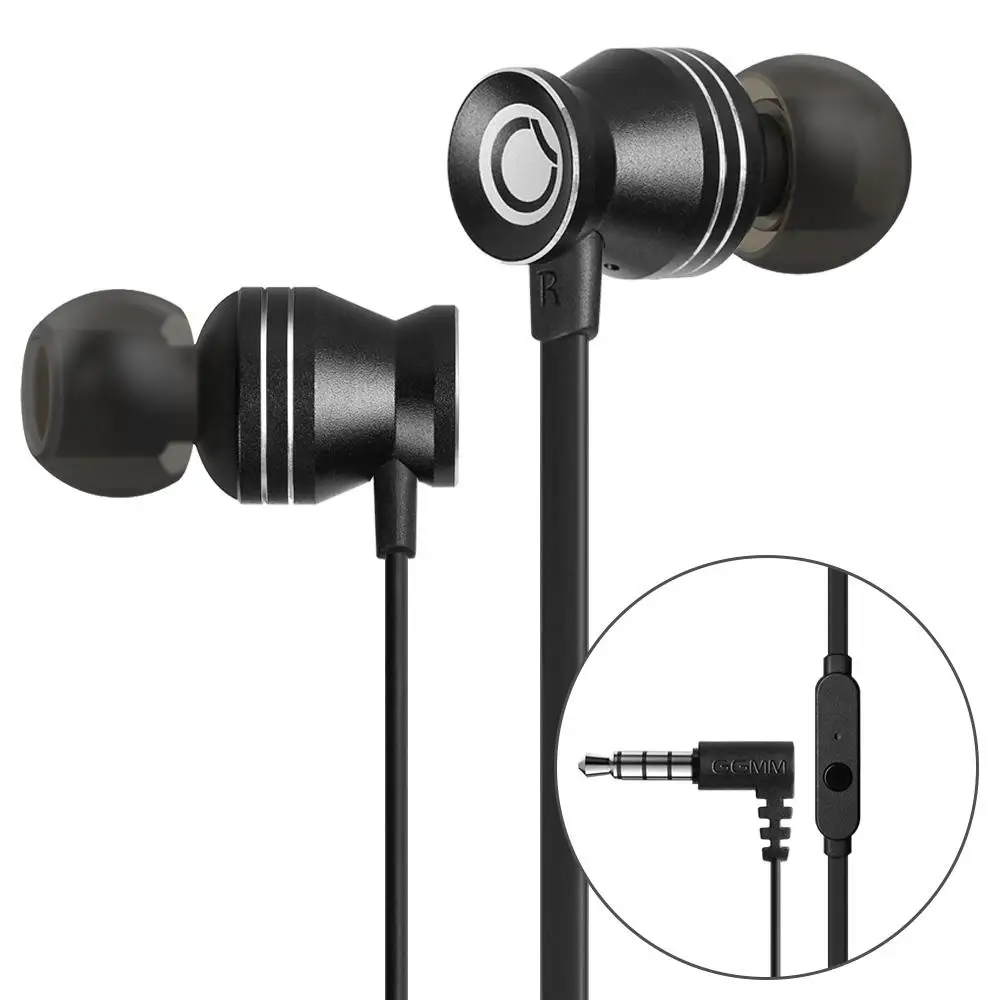 GGMM 3.5mm Jack Wired Earphone In ear Headphone Metal Stereo Headset