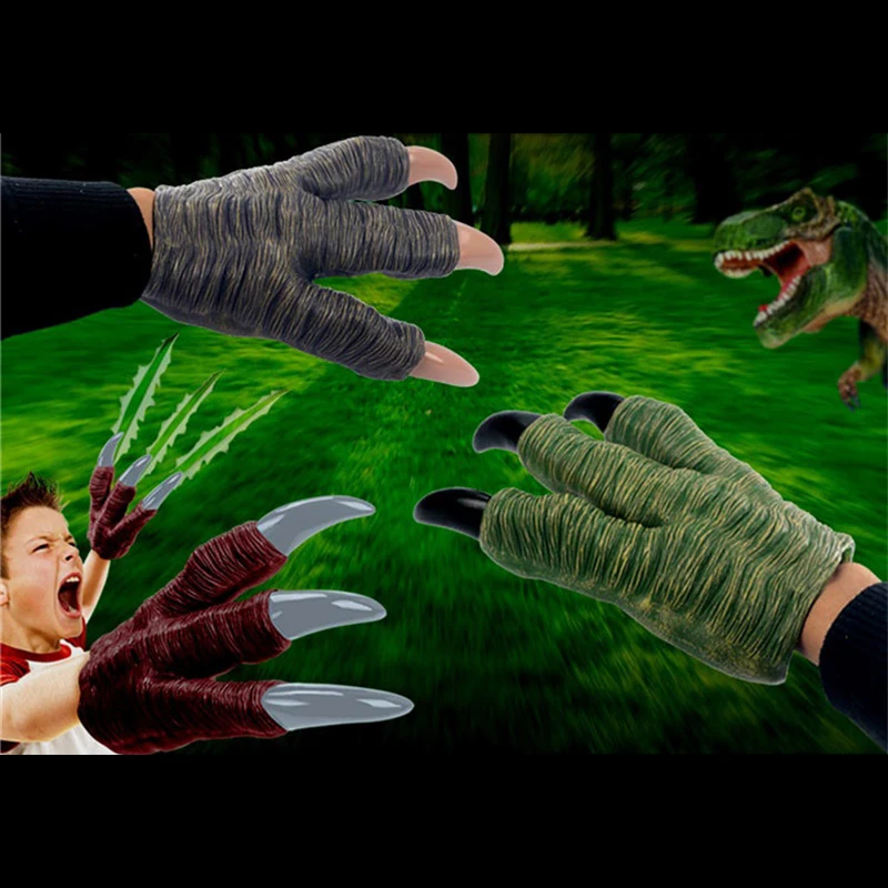 Dinosaur Claw Gloves Toy Hands Halloween Party Cosplay Kids Trick Prop Gifts