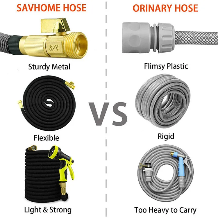 25-100FT садового шланга с возможностью расширения Магия Гибкая водопровод легкий двойной латексный шланг сада с пистолет полива