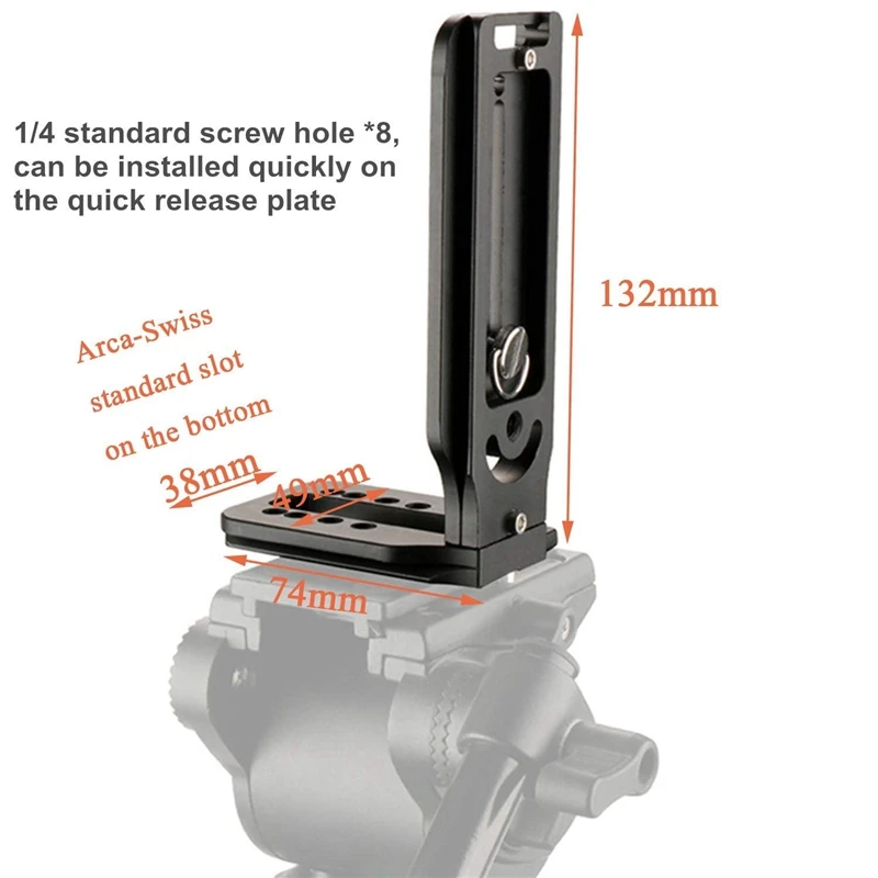 Универсальный l-образный кронштейн для камеры, БЫСТРОРАЗЪЕМНАЯ l-пластина, 1/4 дюймов, винт, швейцарский, вертикальный, видео, совместимый для Nikon D750 D850 D3400 Cano