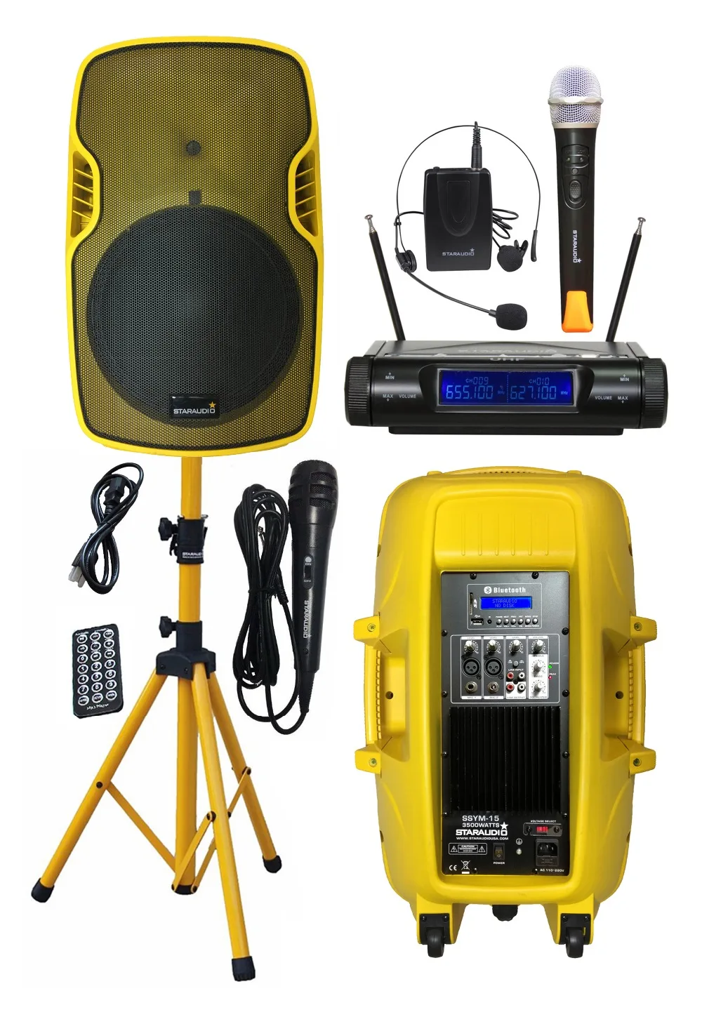 3500 powered pa dj stage speaker usb sd card bluetooth  party stage speaker with speaker stand 1pc wired mic