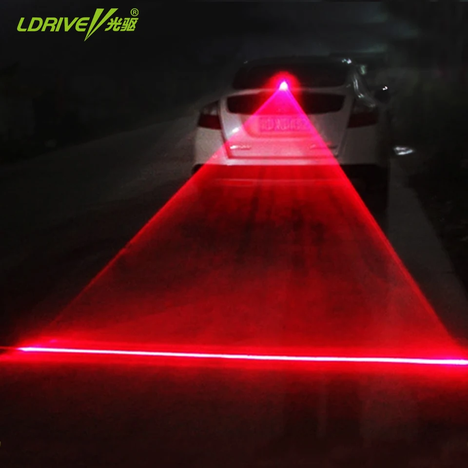 

LDRIVE Universal Anti Collision Car Motorcycle Rear Laser Fog Light Assembly Red Car Tail Warning Lamp for Honda Nissan Hyundai