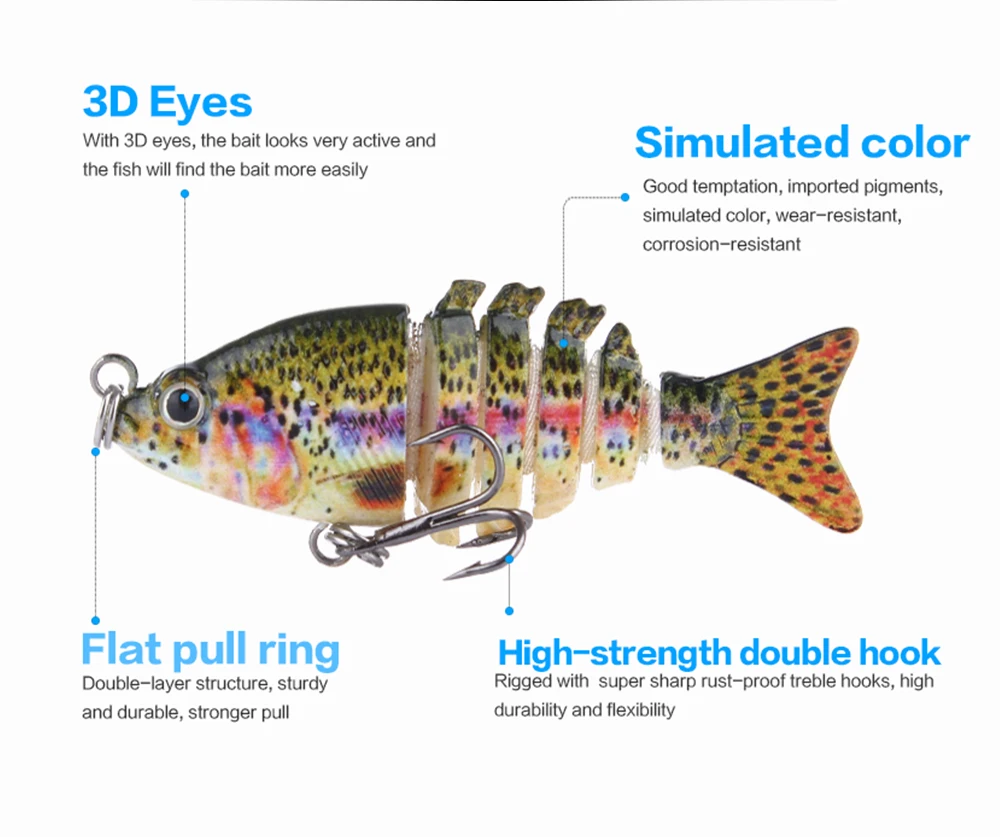 " Мини Мульти соединенная плавающая приманка рыболовная приманка 6 сегментов Гибкая Рыбная приманка плавающая приманка 2,5 г бионическая приманка снасть для баса Pesca