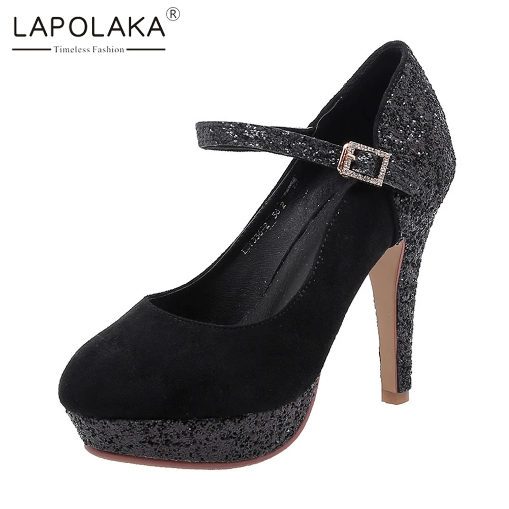 

Lapolaka Brand Design Big Size 32-43 Mary Janes Ladies High Heels Bling Platform Shoes Woman Casual Party Sexy Autumn Pumps