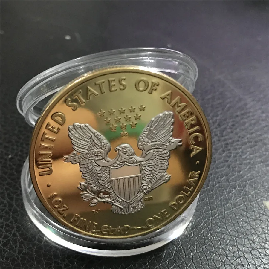 Горячая золотая монета американский золотой Орел 1 сувенирная монета. 999 Bullion Золотая круглая монета, американский золотой Орел 1 унций