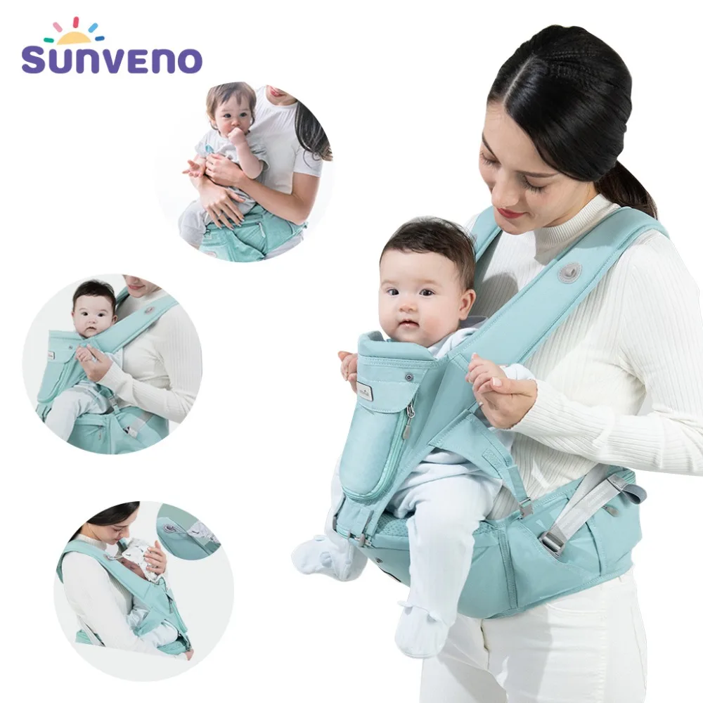 

Sunveno New Front Facing Hipseat Baby Carrier Kangaroo Ergonomic Baby Sling Carriers for Newborn Toddler Kids Loading Bear 20Kg