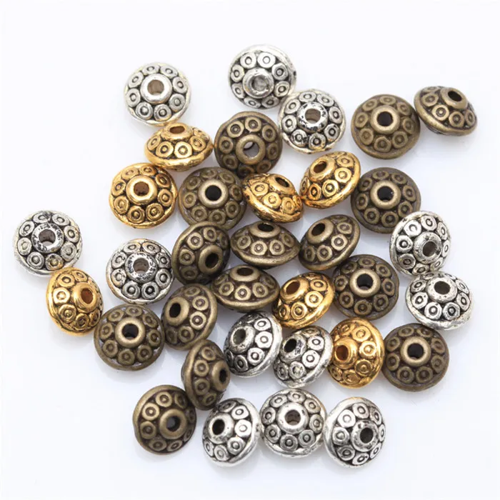 6/8MM Tibetan Silver/Gold/Bronze Rings Spacer Beads 100Pcs Z3036 