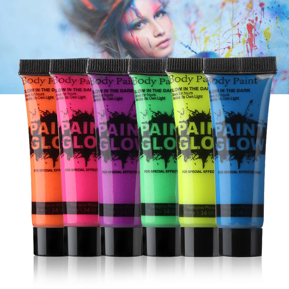 1PC Neon Fluorescent Body Paint Luminous In The Dark Flash Face Art