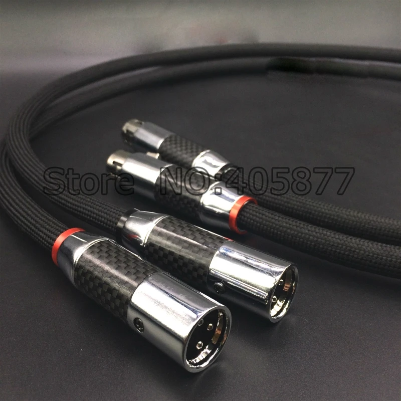A Pair High Quality Copper Balance Audio Cable HIFI XLR Cable With Carbon Fiber Connector A Pair High Quality Copper Balance Audio Cable HIFI XLR Cable With Carbon Fiber Connector