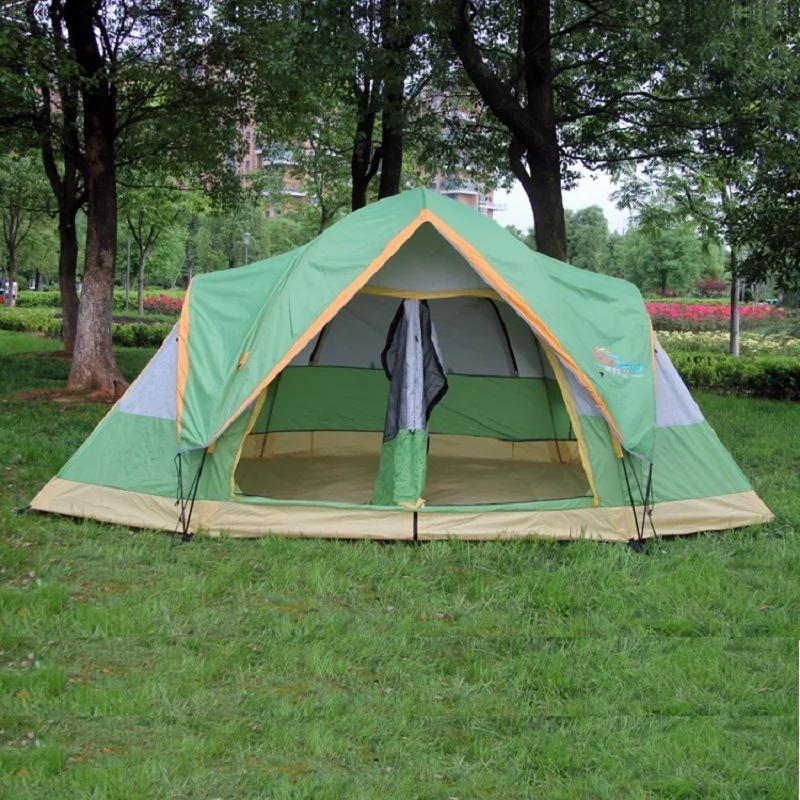 5-6 التخييم خيمة خيمة عائلة كبيرة التلقائي السريع المفتوحة الشمس المأوى خيمة الشتاء الشتاء الصيد عشر