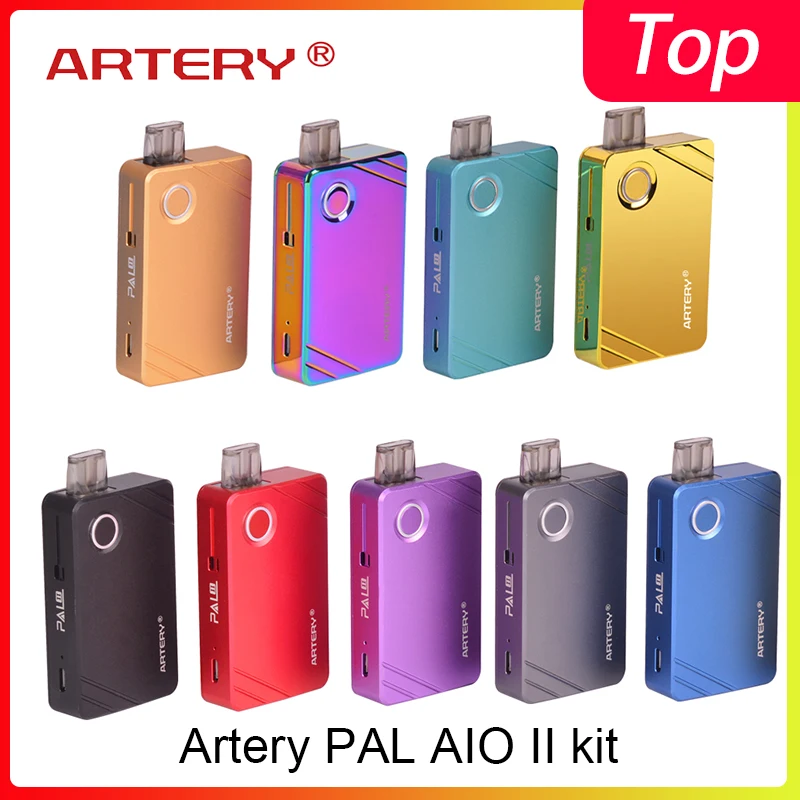 

Newest Vape kit Artery Pal AIO 2 Kit 1000mah with 3ml tank pod fit 1.0ohm/mesh 0.6ohm coils E cigarette MTL Vape vs Frenzy kit