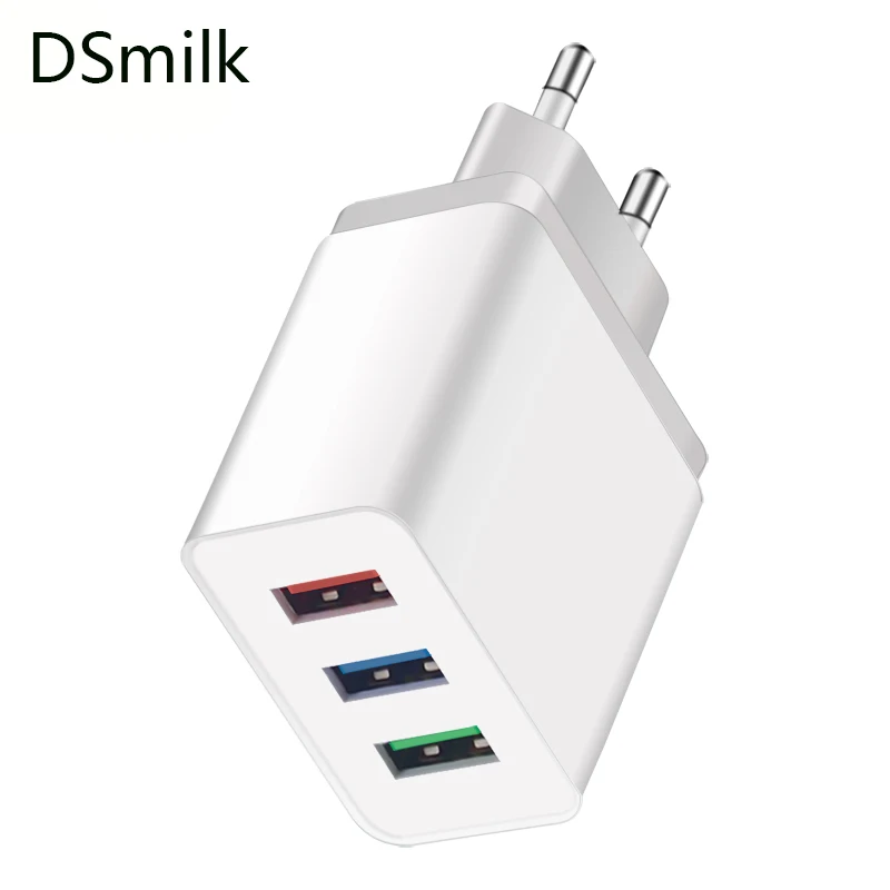 DSmilk 3-Порты USB Зарядное устройство для iPhone X 8 iPad samsung 5 V/3A быстрой зарядки