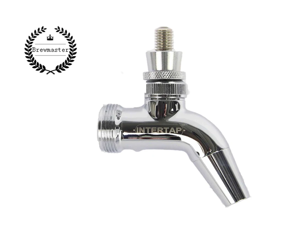 

BEER TAP High quality CHROME PLATED BRASS INTERTAP PC TAP ONLY - black tap handle as gift.
