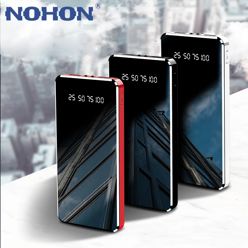

NOHON 2A Fast Charging 10000mAh Power Bank For 8pin Android Phone Universal Portable Mobile Power Supply With Dual USB LED Lamp