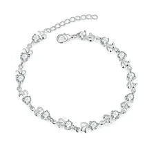 Korea Stylish Pure 925 Sterling Silver Woman Bangles Bracelets Top Grade CZ Crystal Real Cubic Zircon Woman Lady Jewelry