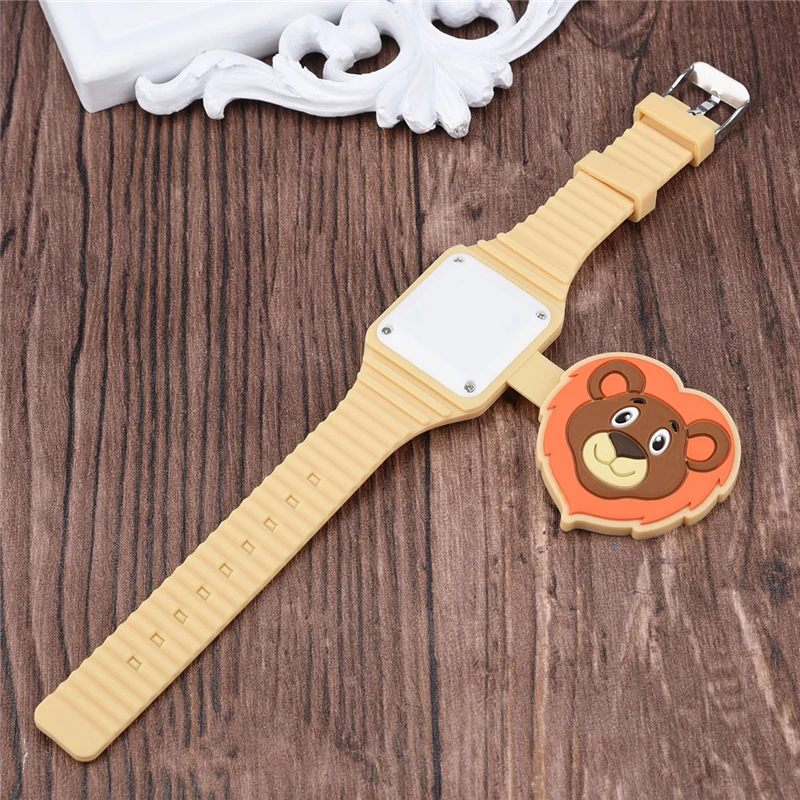 3D коробки милые животные детские для мальчиков девочек светодио дный цифровой флип силиконовые наручные часы студенты детские часы подарок Relógio 21