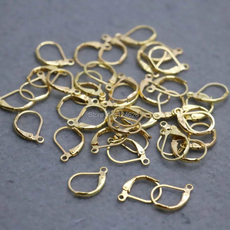 

50PCS Gold-Color Agraffe Fittings for Accessory DIY hook Machining metal parts 10*15mm Hot wholesale Women Jewelry Making Design