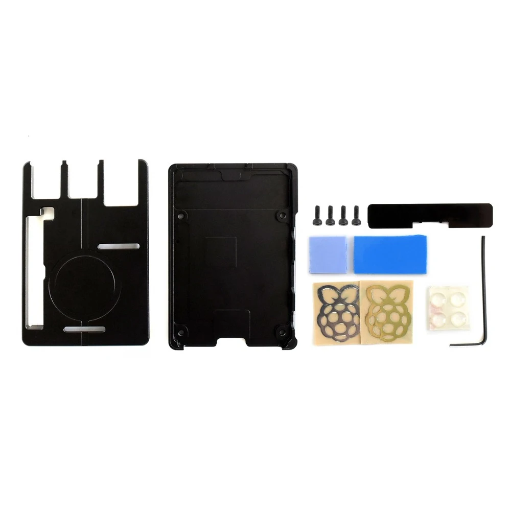 Waveshare Raspberry Pi case, type K, black aluminium alloy