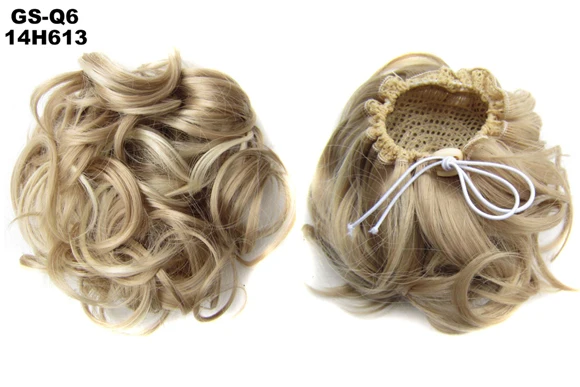 TOPREETY жаропрочных синтетических волос 60gr кудрявый шиньон Drawstring резинкой Updo пончик волос Q6 - Цвет: 14H613