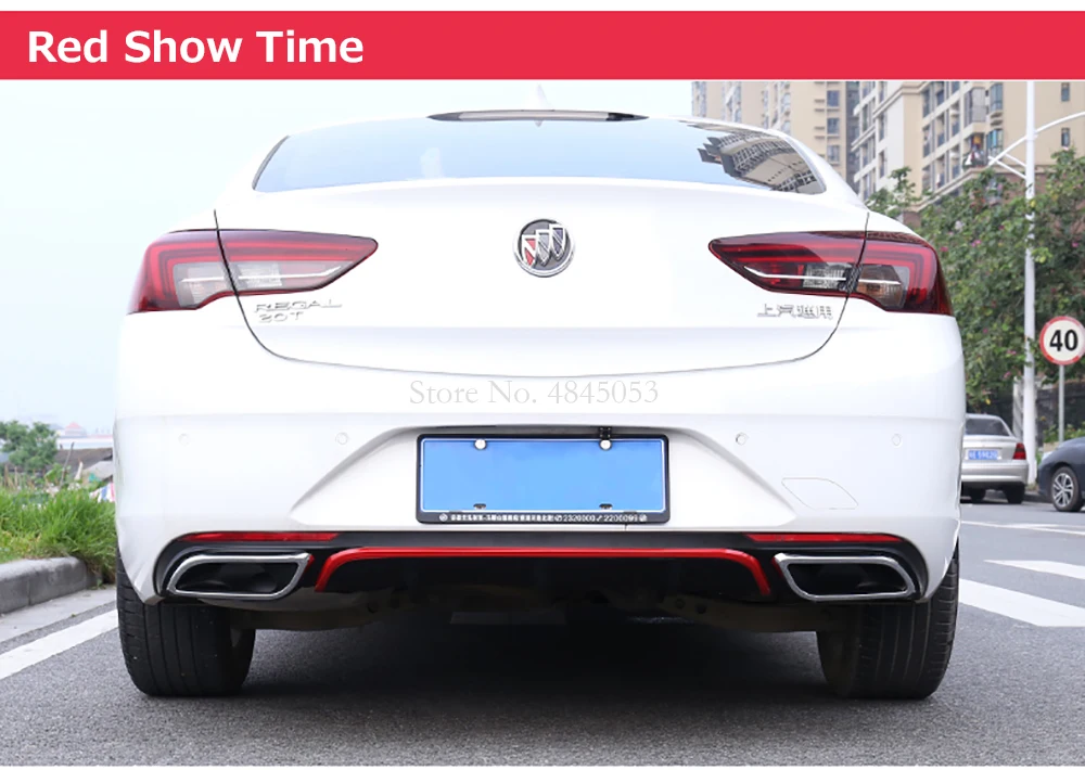 For Buick Regal ABS Plastic Rear Lip Spoiler Diffuser Bumper Guard Protector Skid Plate Cover Car Styling 1Pcs