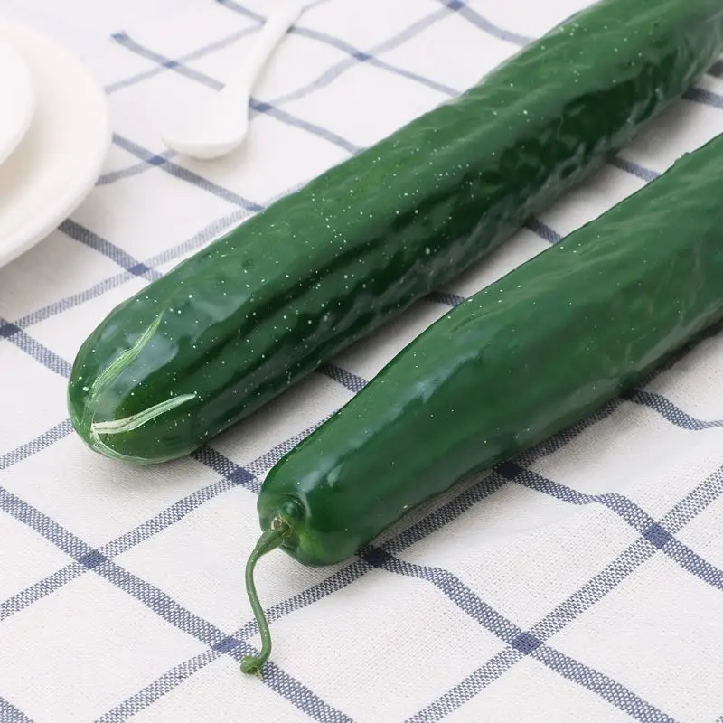 Lifelike Artificial Cucumber Simulation Fake Vegetable Photo Props Home Kitchen Decoration Kids Teaching Toy-Y142