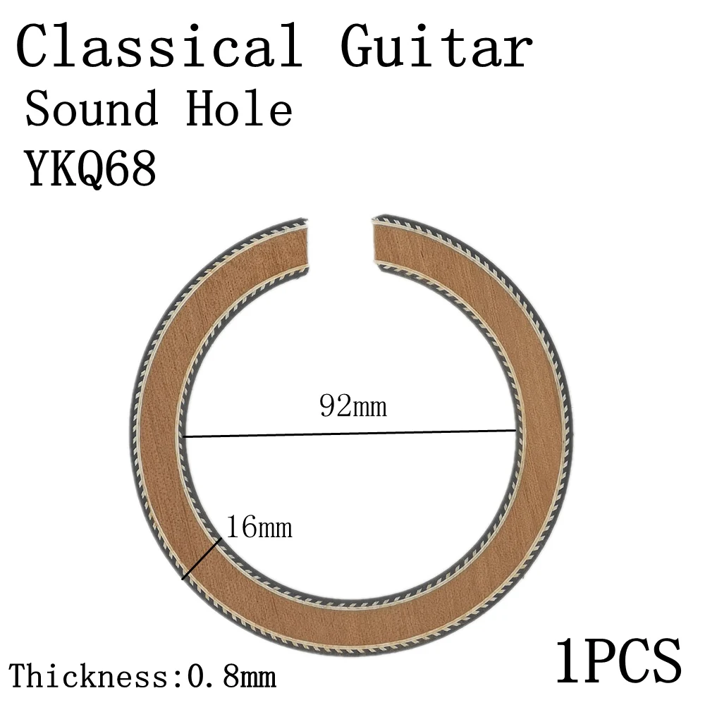Цветочный узор гитара из твердой древесины круг звуковое отверстие для классической гитарная надпись аксессуары - Цвет: Classical-YKQ68
