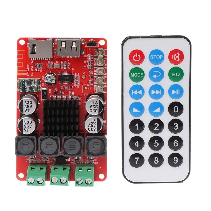 

1Set TPA3116 High Power Digital Audio Amplifier Board TF Card U Disk Player FM Radio Bluetooth Receiver with Remote Control