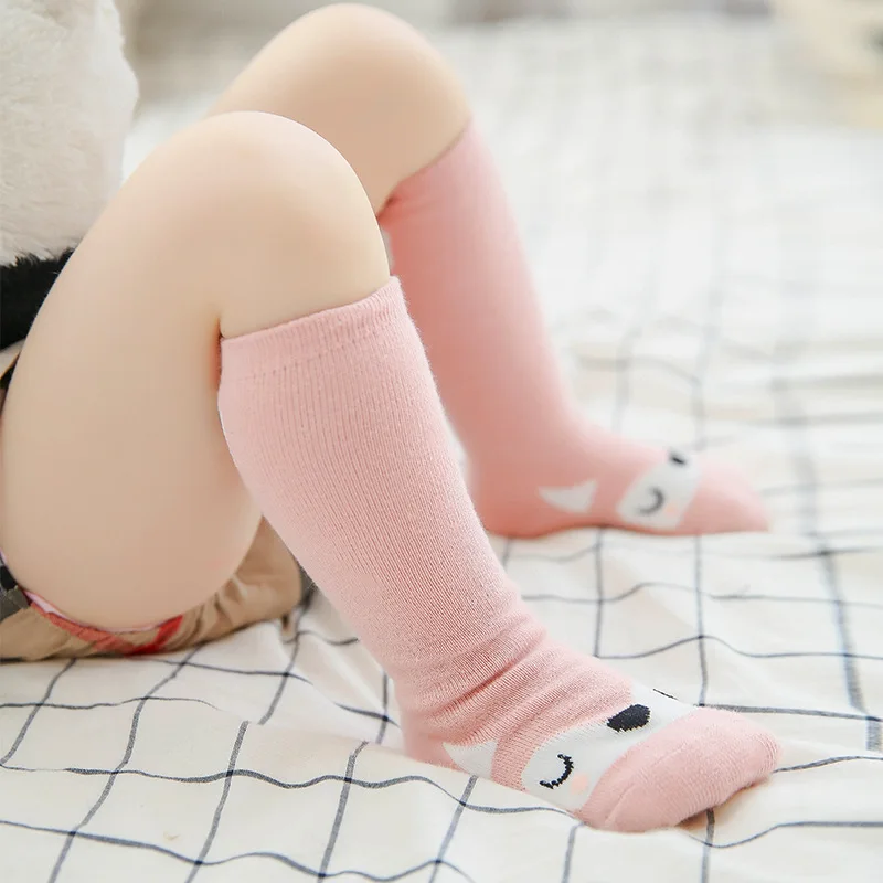 Забавные носки для малышей, чулочно-носочные изделия для детей 0-3 лет, милые Хлопковые гольфы унисекс, Meias, недорогие детские носки с объемным принтом животных, лисы, для новорожденных девочек и мальчиков