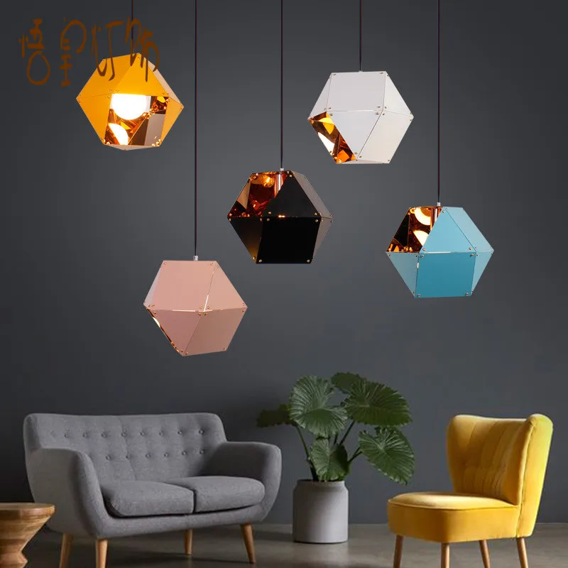 

Designers metal colorful Pendant Lights post bar restaurant Nordic personality creative color Bar Hotel lam LU71114