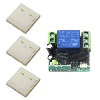 

Free Shipping DC12V 1CH RF Wireless Remote Control Mini Size Receiver Switch Relay Remote Control 3 Transmitter 433MHZ 315MHZ