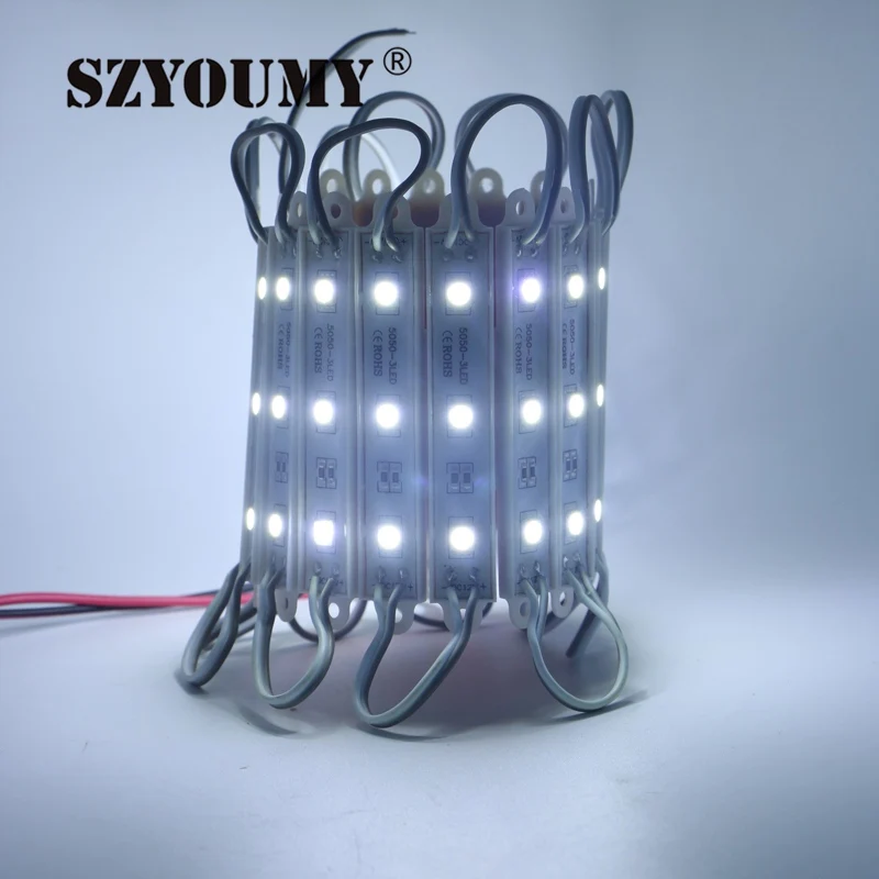 SZYOUMY Бесплатная доставка 2000 шт. Водонепроницаемый Led 5050 Модуль 3leds DC12V IP65 епистар чипы на открытом воздухе линия светодиодных букв рекламы