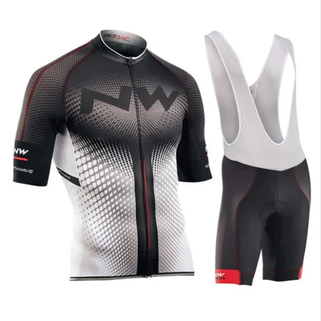 2017 NW New Short Sleeves Pro Team Cycling Jerseys Set with Bib Pants Quick Dry Breathable Ropa Maillot Ciclismo 9D Gel Pad