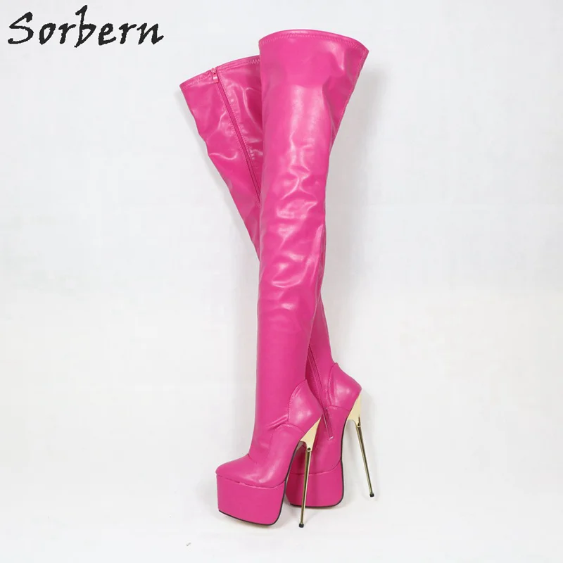Gabelung Plattform Color Für Spitze Schuhe Heels Hohe Heißer Metall Matt Mode Lange Rosa Dünne Custom High Boot Stiefel Benutzerdefinierte Zehen Sorbern peach Frauen Damen 7wxtSq1Y