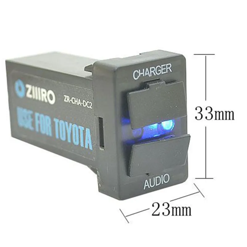 

Car Dual USB Charger Power Socket with Audio Port for TOYOTA Corolla Auris Levin Camry Reiz RAV4 Car USB Adapter for smartphone