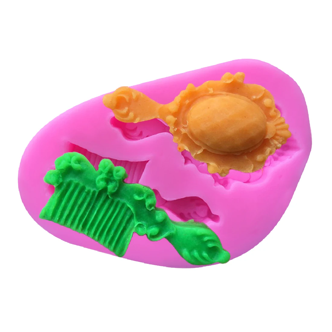 

Mirror Comb Fondant Cake Decorating Tools Frame Cupcake Wedding Decoration Silicon Mold Baking Tools for Kitchen Accessories