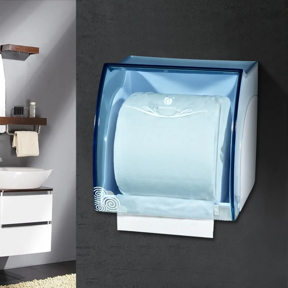 Настенный дозатор рулонной бумаги, держатель для туалетной бумаги, пластиковый водонепроницаемый чехол для хранения салфеток, коробка для туалетной бумаги CHUANGDIAN