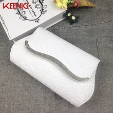 KEENICI Weiblichen Retro Vintage Diamant Abendessen Tasche Designer Marke Frauen Handtaschen Aus Leder Damen Abendtasche Mit Kette Shell Taschen