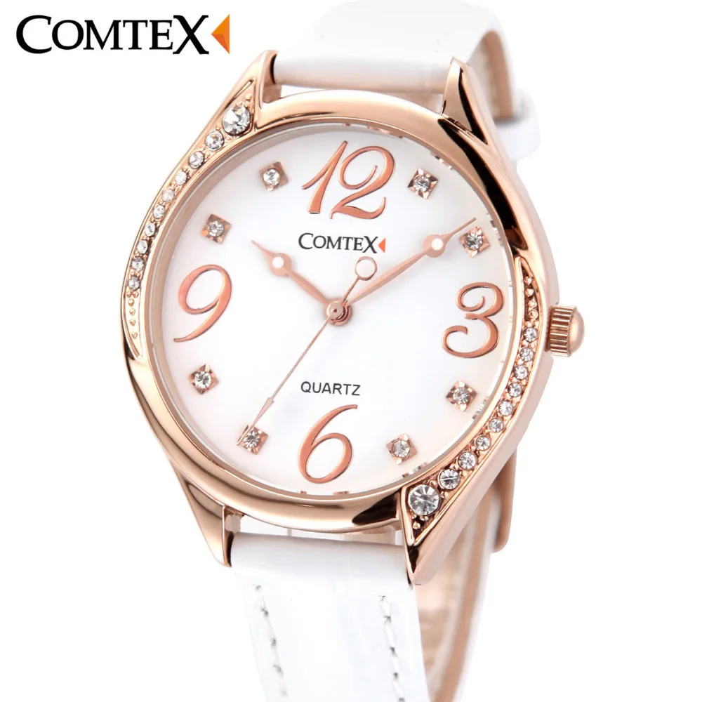 Prix pour Comtex montre femmes montre-bracelet de mode casual femelle cristal rouge en cuir montre de luxe marque quartz montre bracelet pour fille horloge Prix pour Comtex montre femmes montre-bracelet de mode casual femelle cristal rouge en cuir montre de luxe marque quartz montre bracelet pour fille horloge