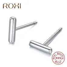 ROXI геометрические Т-образные золотые серьги-гвоздики для женщин, хорошее ювелирное изделие, квадратные 925 пробы, серебряные сережки oorbellen, минимализм, ювелирное изделие