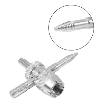 

4 Way Car Bike Tyre Valve Repair Remover Tool Tire Accessory + 4 Valve Stem Core