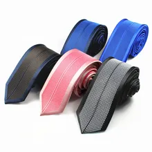 RBOCOTT 6cmTie Metade Cor E Modelado dos homens Magro Patchwork Por Vertical Listrado Laços Para Homens Skinny Tie Pescoço para a Festa de Casamento(China)