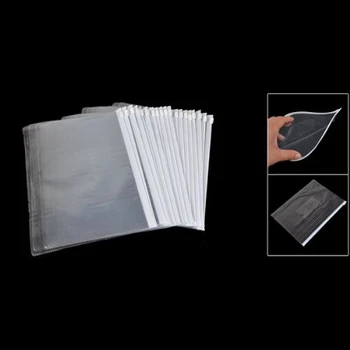 

5pack White Clear Size A5 Paper Slider Zip Closure Folders Files Bags 20 Pcs