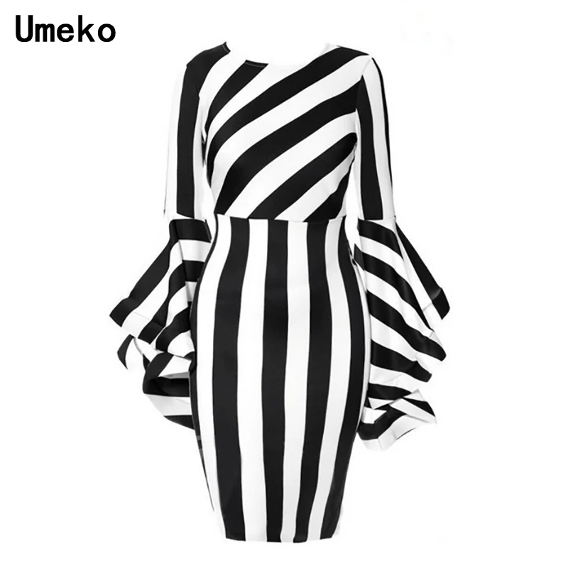 

Plus Size 5XL Women Bodycon Dress Elegant Long Butterfly Sleeve Striped Casual Ladies Party Dresses Female Clothes