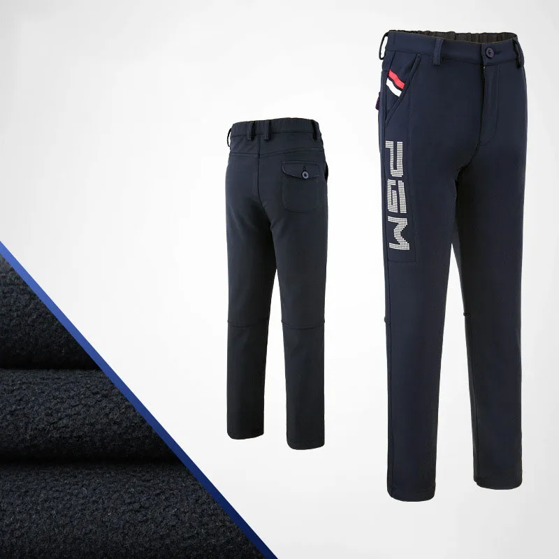 Новые детские спортивные штаны для гольфа одежда для гольфа для мальчиков детские осенне-зимние водонепроницаемые теплые флисовые брюки из полиэстера - Цвет: Navy Blue