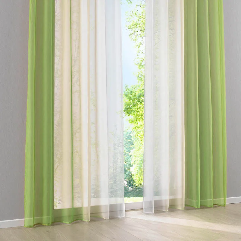 

DIDIHOU Two-color Transition Splicing Semi-shade Curtain With Round Hole 2PCs Orange 140*245cm For Living Bedroom Curtains